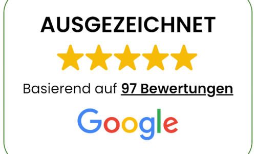 Google Bewertungen Mini-Widget 97 Bewertungen 5 Sterne vom Juli 2026