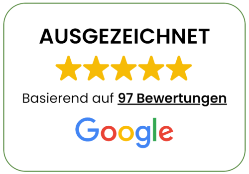 Google Bewertungen Mini-Widget 97 Bewertungen 5 Sterne vom Juli 2026